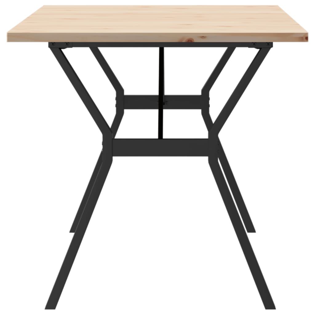 vidaXL Dining Table Y-Frame 140x80x75.5 cm Solid Wood Pine and Steel
