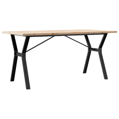 vidaXL Dining Table Y-Frame 140x80x75.5 cm Solid Wood Pine and Steel