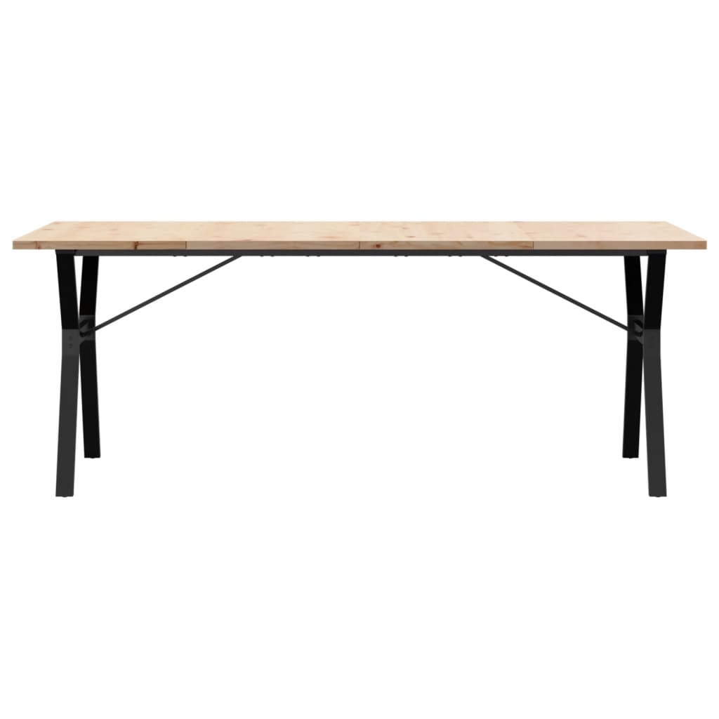 vidaXL Dining Table Y-Frame 200x100x75.5 cm Solid Wood Pine and Steel