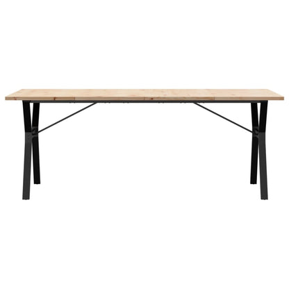 vidaXL Dining Table Y-Frame 200x100x75.5 cm Solid Wood Pine and Steel