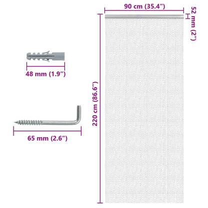 vidaXL Chain Door Fly Screen 90x220 cm Aluminium