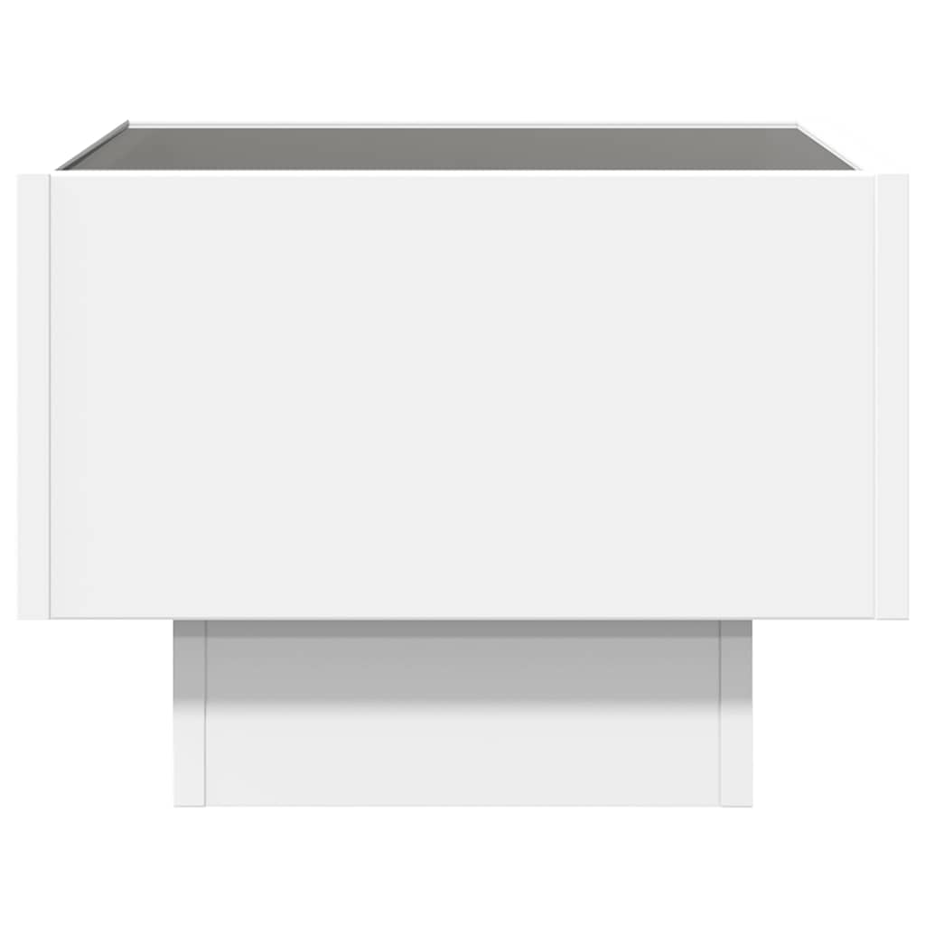 vidaXL Side Table with LED White 40x40x30 cm Engineered Wood