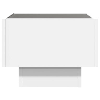 vidaXL Side Table with LED White 40x40x30 cm Engineered Wood