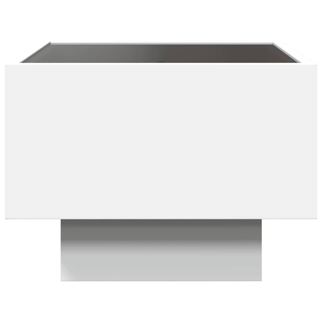 vidaXL Side Table with LED White 40x40x30 cm Engineered Wood