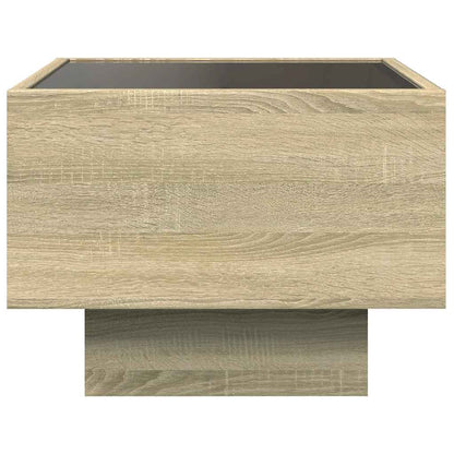vidaXL Side Table with LED Sonoma Oak 40x40x30 cm Engineered Wood