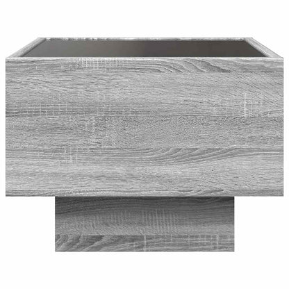 vidaXL Side Table with LED Grey Sonoma 40x40x30 cm Engineered Wood