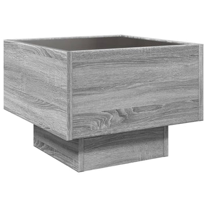 vidaXL Side Table with LED Grey Sonoma 40x40x30 cm Engineered Wood