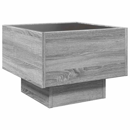 vidaXL Side Table with LED Grey Sonoma 40x40x30 cm Engineered Wood