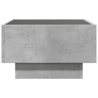 vidaXL Coffee Table with LED Concrete Grey 50x50x30 cm Engineered Wood