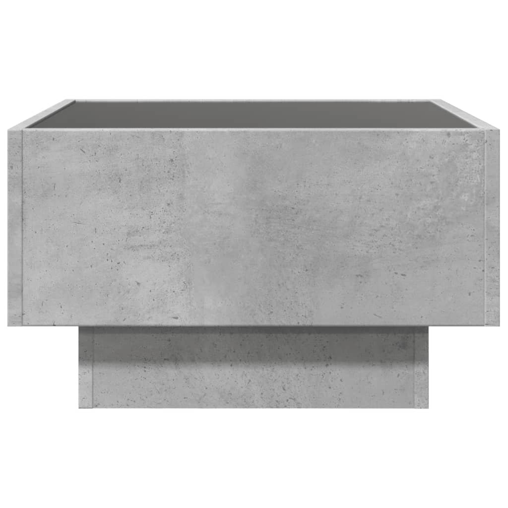 vidaXL Coffee Table with LED Concrete Grey 50x50x30 cm Engineered Wood