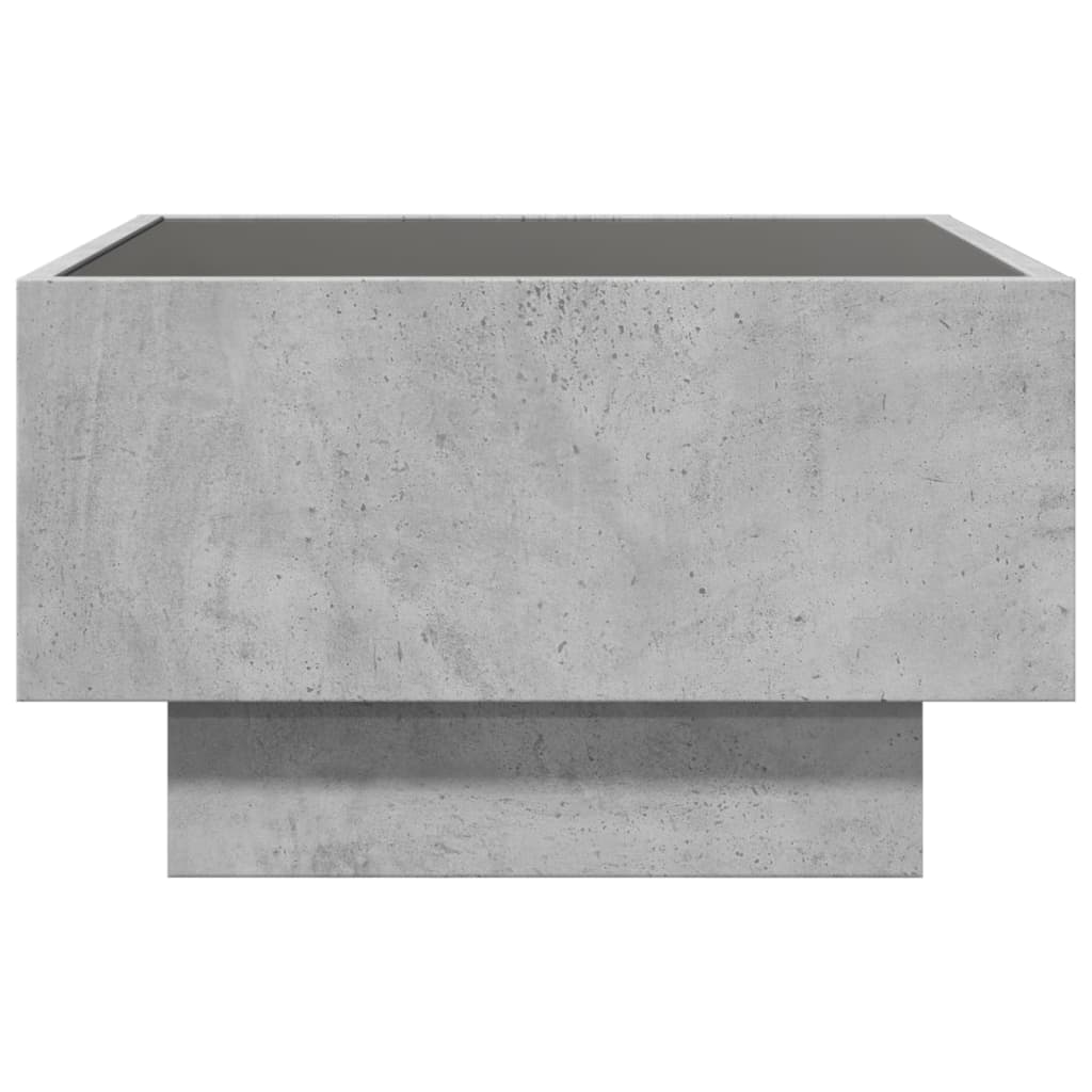 vidaXL Coffee Table with LED Concrete Grey 50x50x30 cm Engineered Wood