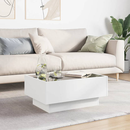 vidaXL Coffee Table with LED White 70x50x30 cm Engineered Wood
