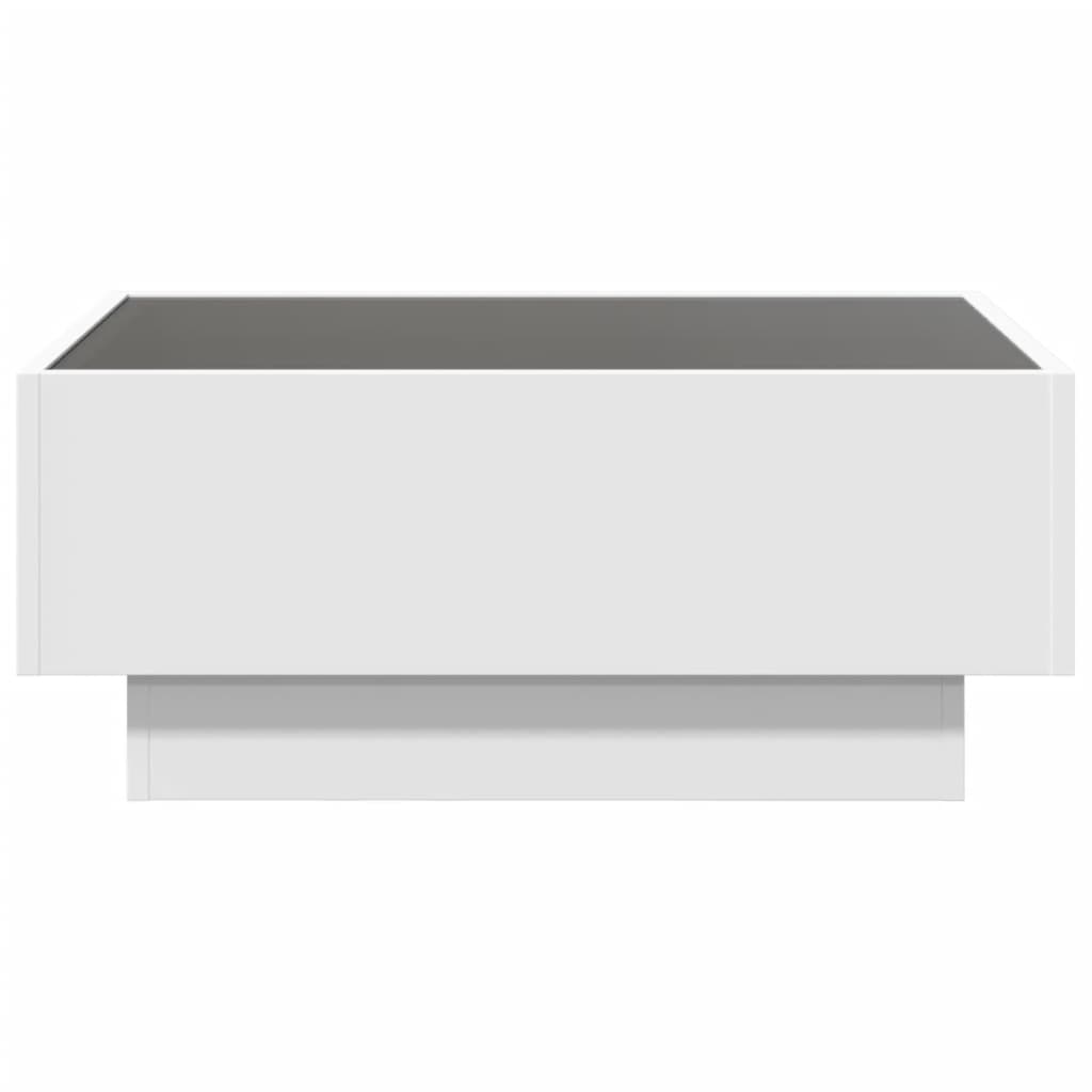 vidaXL Coffee Table with LED White 70x50x30 cm Engineered Wood