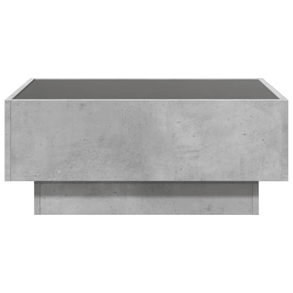 vidaXL Coffee Table with LED Concrete Grey 70x50x30 cm Engineered Wood