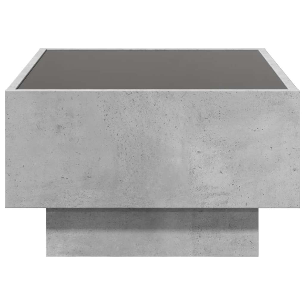 vidaXL Coffee Table with LED Concrete Grey 70x50x30 cm Engineered Wood