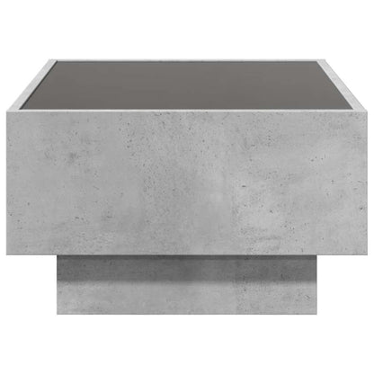 vidaXL Coffee Table with LED Concrete Grey 70x50x30 cm Engineered Wood