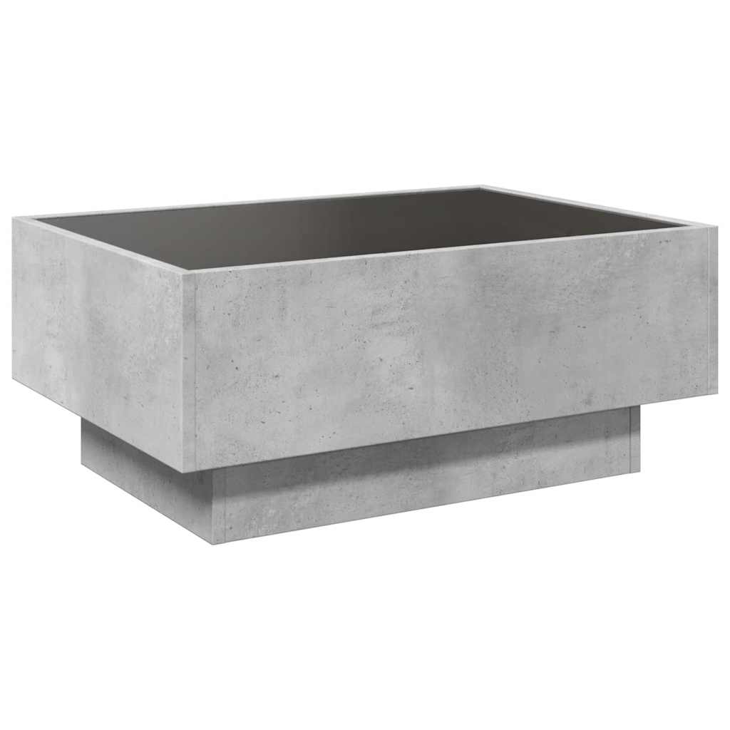 vidaXL Coffee Table with LED Concrete Grey 70x50x30 cm Engineered Wood