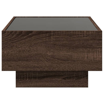vidaXL Coffee Table with LED Brown Oak 70x50x30 cm Engineered Wood