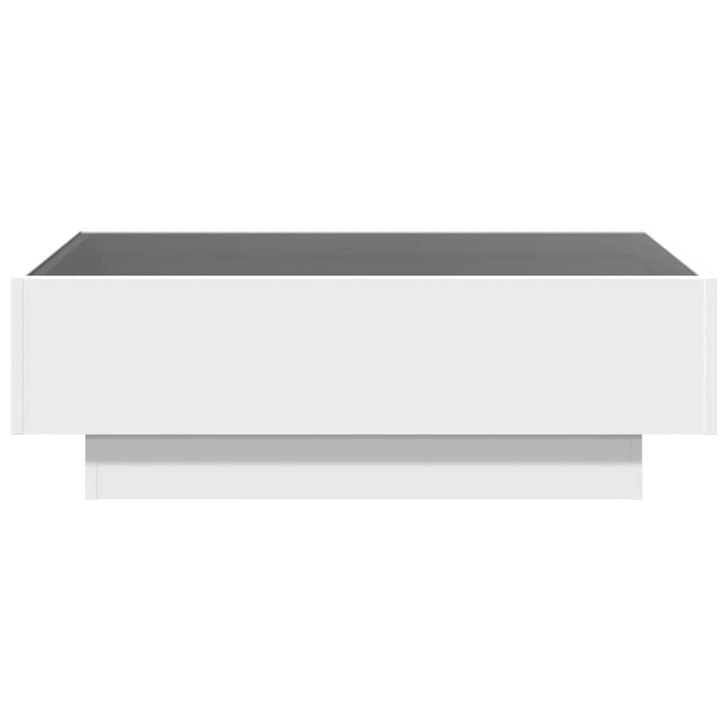 vidaXL Coffee Table with LED White 90x50x30 cm Engineered Wood