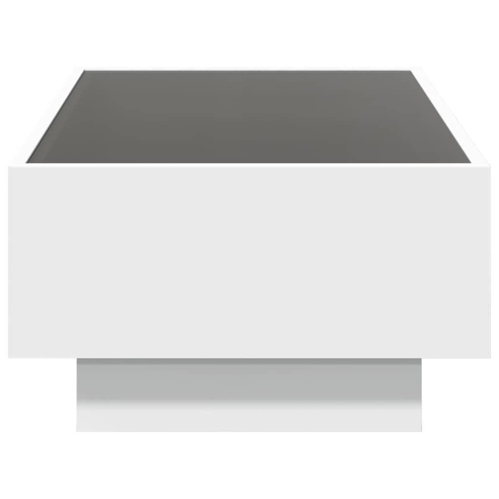vidaXL Coffee Table with LED White 90x50x30 cm Engineered Wood