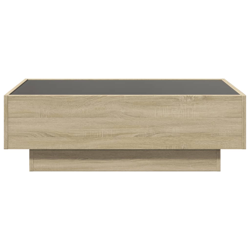 vidaXL Coffee Table with LED Sonoma Oak 90x50x30 cm Engineered Wood