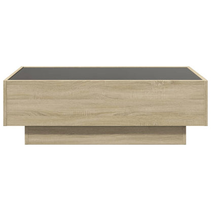 vidaXL Coffee Table with LED Sonoma Oak 90x50x30 cm Engineered Wood