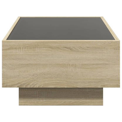 vidaXL Coffee Table with LED Sonoma Oak 90x50x30 cm Engineered Wood