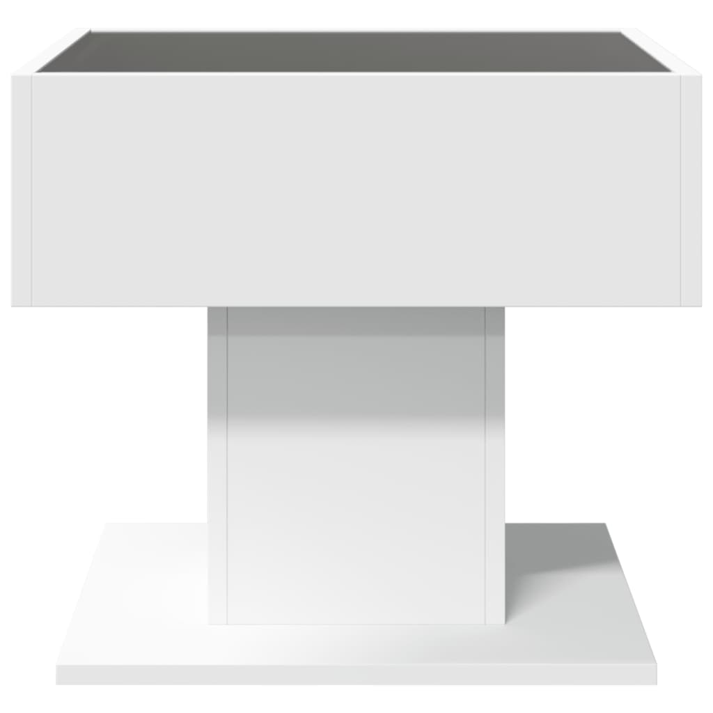vidaXL Coffee Table with LED White 50x50x45 cm Engineered Wood