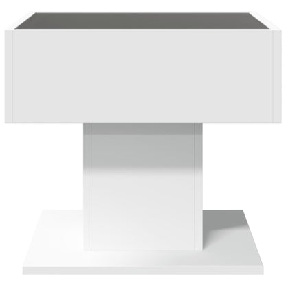 vidaXL Coffee Table with LED White 50x50x45 cm Engineered Wood
