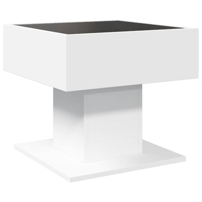vidaXL Coffee Table with LED White 50x50x45 cm Engineered Wood
