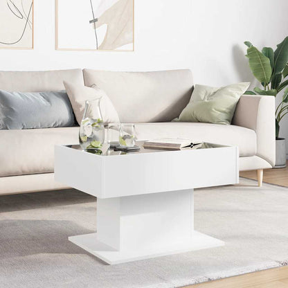 vidaXL Coffee Table with LED White 70x50x45 cm Engineered Wood
