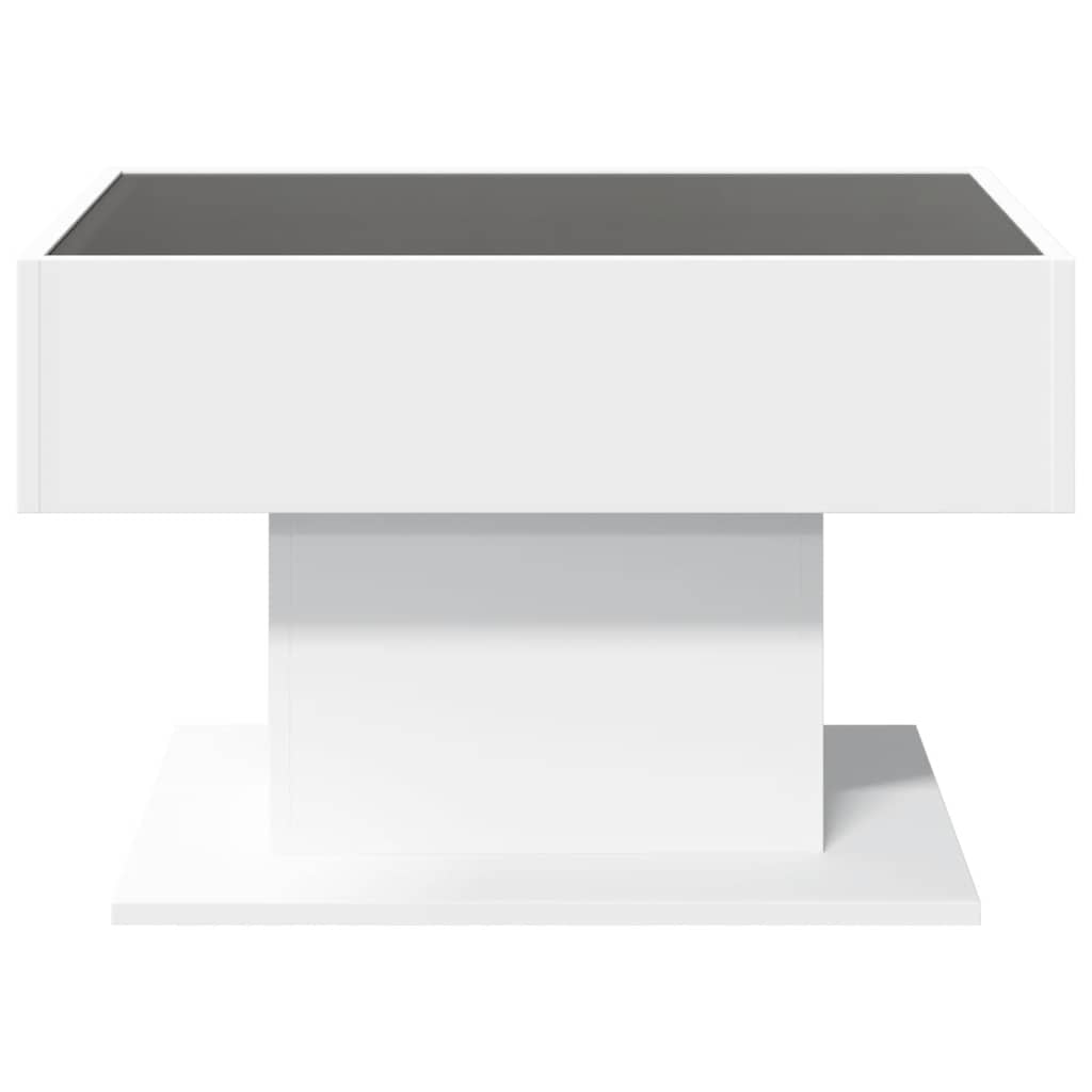 vidaXL Coffee Table with LED White 70x50x45 cm Engineered Wood