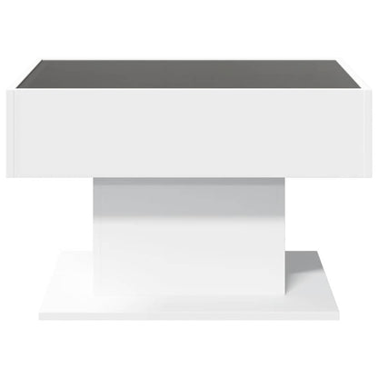 vidaXL Coffee Table with LED White 70x50x45 cm Engineered Wood
