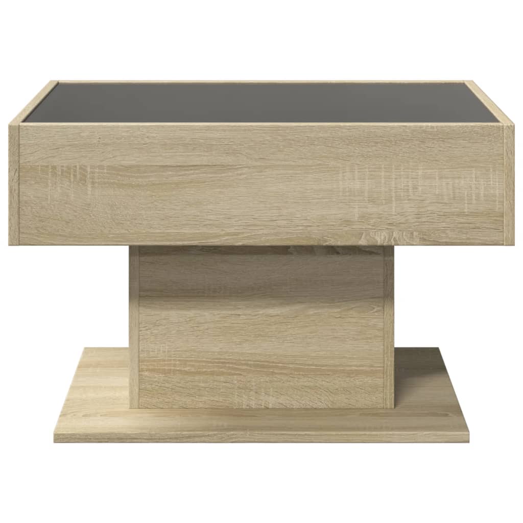 vidaXL Coffee Table with LED Sonoma Oak 70x50x45 cm Engineered Wood
