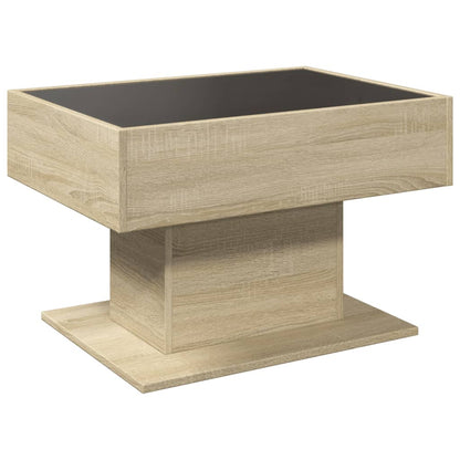 vidaXL Coffee Table with LED Sonoma Oak 70x50x45 cm Engineered Wood