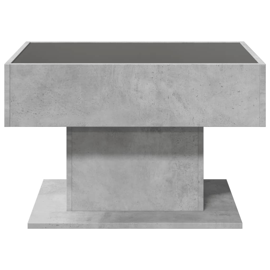 vidaXL Coffee Table with LED Concrete Grey 70x50x45 cm Engineered Wood