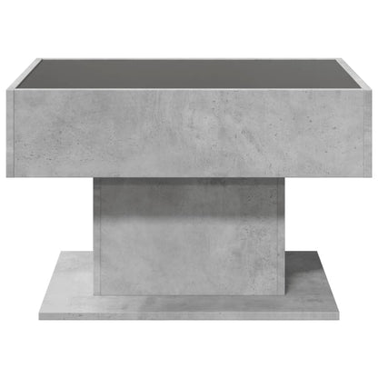 vidaXL Coffee Table with LED Concrete Grey 70x50x45 cm Engineered Wood
