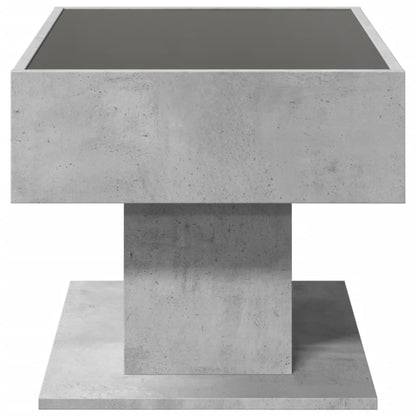 vidaXL Coffee Table with LED Concrete Grey 70x50x45 cm Engineered Wood
