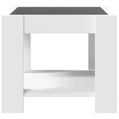 vidaXL Coffee Table with LED White 53x53x45 cm Engineered Wood
