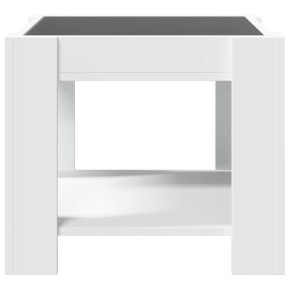 vidaXL Coffee Table with LED White 53x53x45 cm Engineered Wood