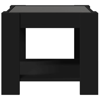 vidaXL Coffee Table with LED Black 53x53x45 cm Engineered Wood