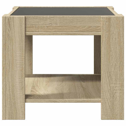 vidaXL Coffee Table with LED Sonoma Oak 53x53x45 cm Engineered Wood