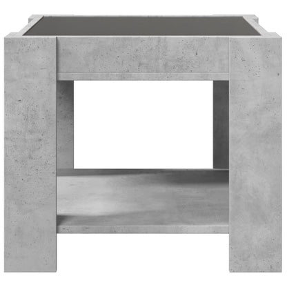 vidaXL Coffee Table with LED Concrete Grey 53x53x45 cm Engineered Wood