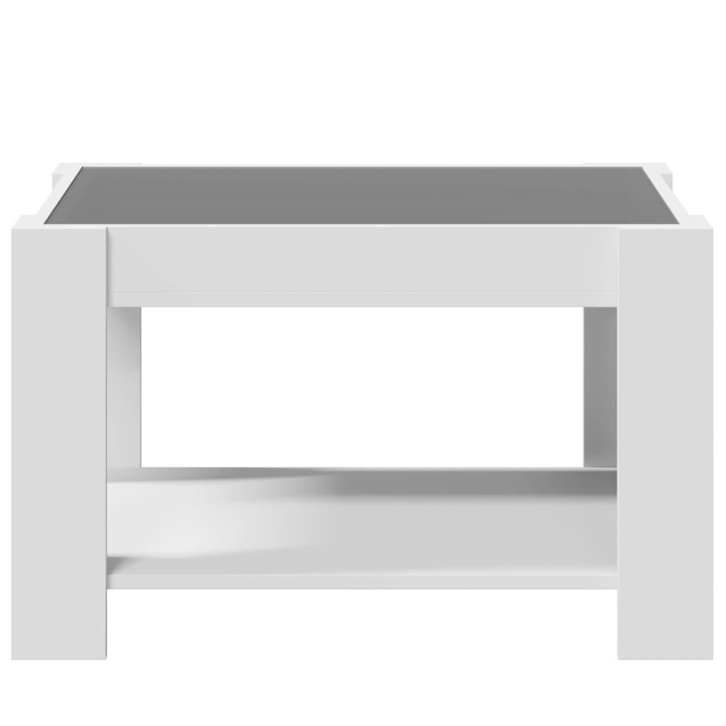 vidaXL Coffee Table with LED White 73x53x45 cm Engineered Wood