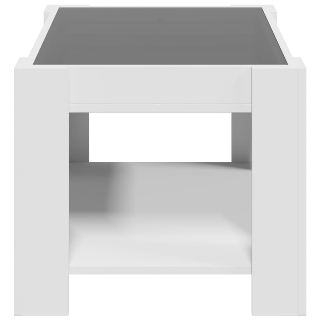 vidaXL Coffee Table with LED White 73x53x45 cm Engineered Wood