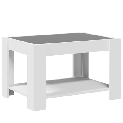 vidaXL Coffee Table with LED White 73x53x45 cm Engineered Wood