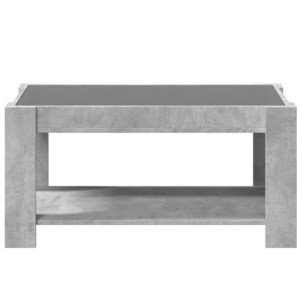 vidaXL Coffee Table with LED Concrete Grey 93x53x45 cm Engineered Wood
