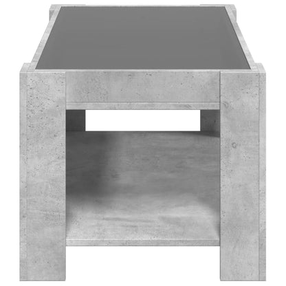vidaXL Coffee Table with LED Concrete Grey 93x53x45 cm Engineered Wood