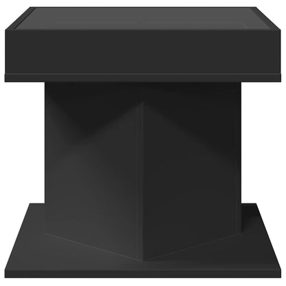 vidaXL Coffee Table with LED Black 50x50x45 cm Engineered Wood