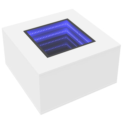 vidaXL Coffee Table with LED White 60x60x40 cm Engineered Wood